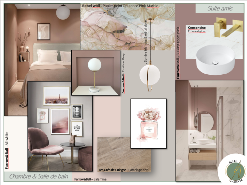 Moodboard suite parentale - projet maison Macherin