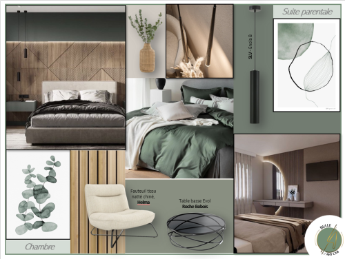 Moodboard suite parentale - projet maison Macherin